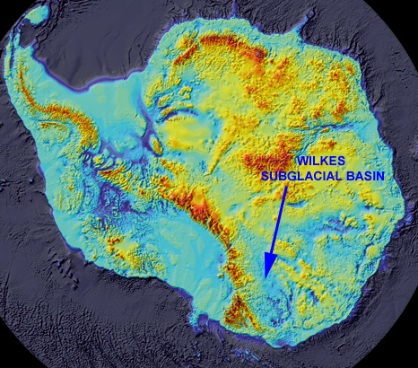 Topographical map of Antarctica