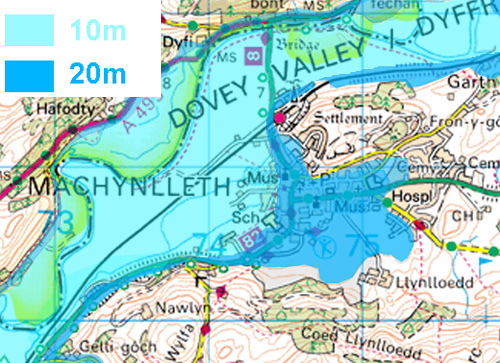 Machynlleth and sea-level rise