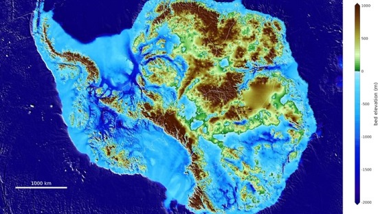 Antarctic Topographic Map BedMachine