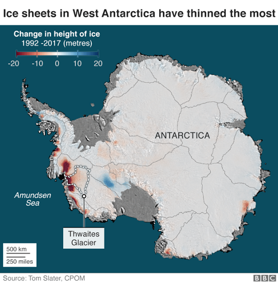 Antarctic Ice Thickness Map