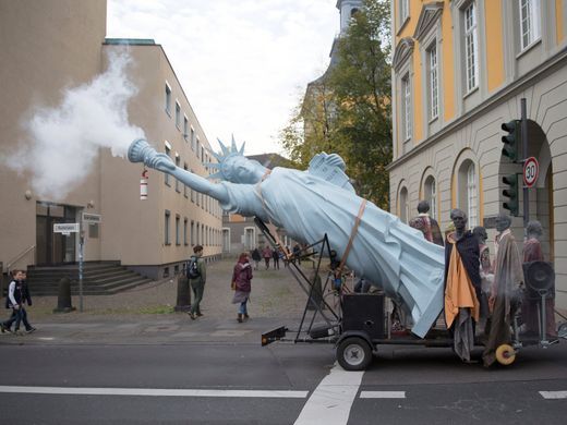 COP 23 Protests Smoking Statue of Liberty 
