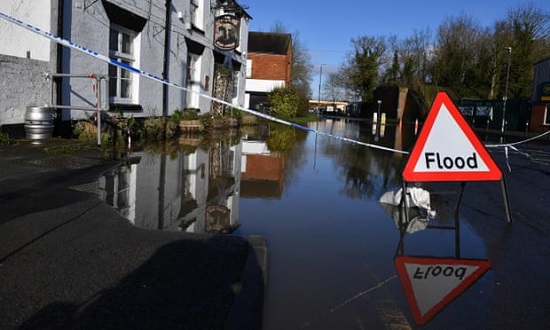 Flooding in Tewkesbury, Gloucestershire Feb 2020