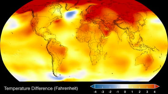 Temperature Differences Fahrenheit NASA