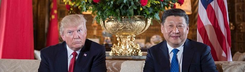 US Pres Donald Trump (L) & Chinese Pres Xi Jinping (R)