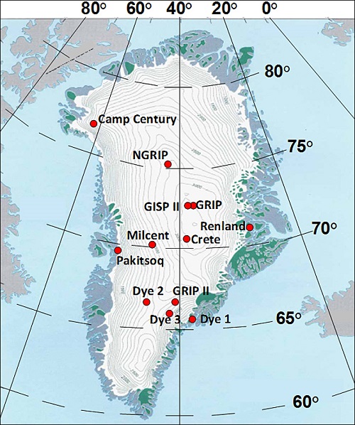 Greenland Ice Core Stations