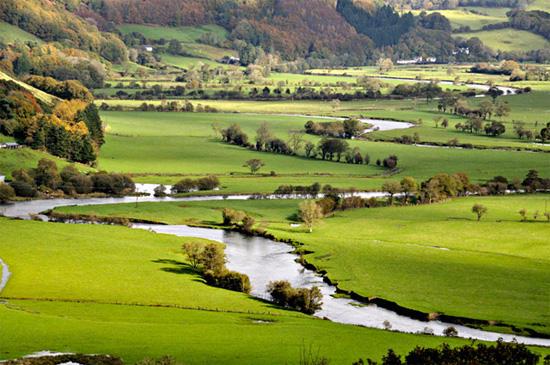 meanders in Dyfi Valley