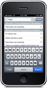 Skeptical Science iPhone app: search for skeptic arguments