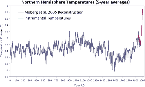 Northern Hemisphere Temperature Reconstruction.