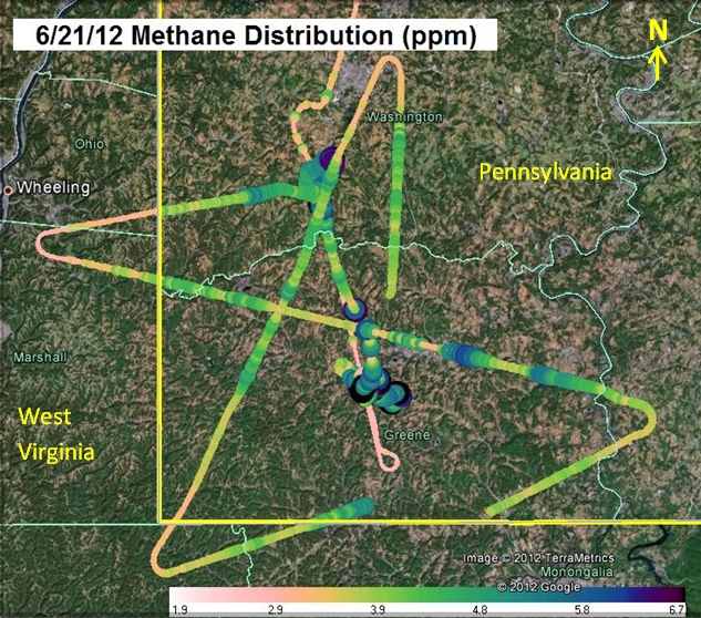 ambient methane in fracking area