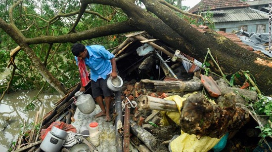 House damaged by Cyclone Amphan in Midnapore, West Bengal