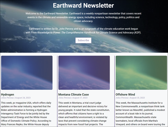 Earthward Newsletter