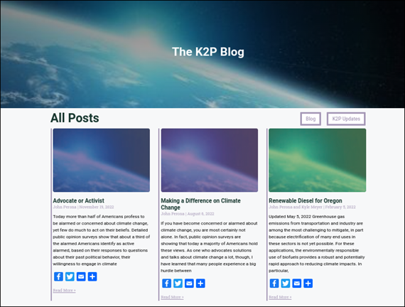 Website and K2P Blog
