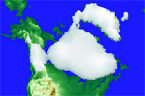 Pictoral simulation of North American ice sheet 