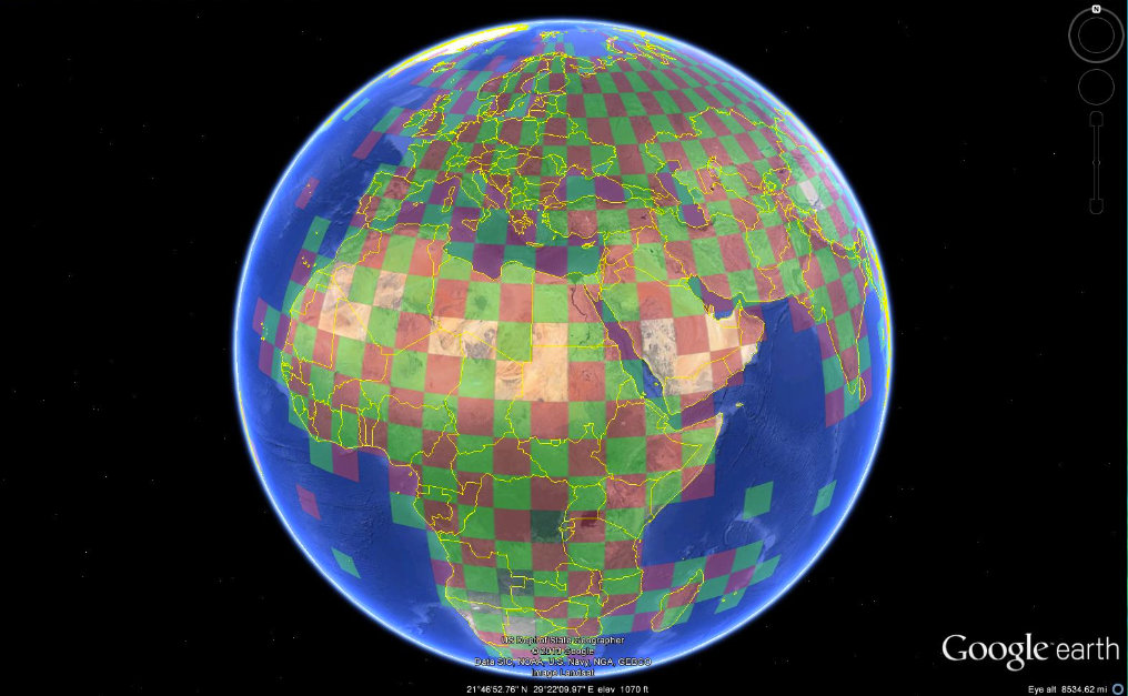 Google Earth temp grid