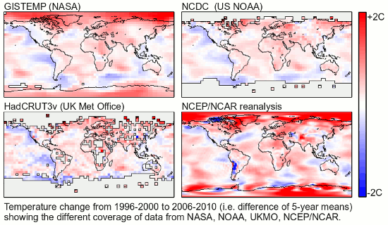 Anomaly maps for the major records and NCEP reanalysis