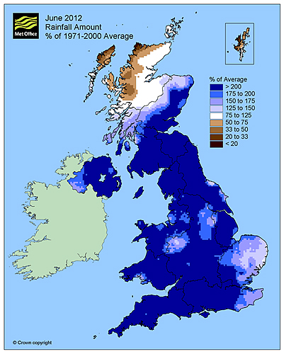 Met Office - UK rainfall, June 2012