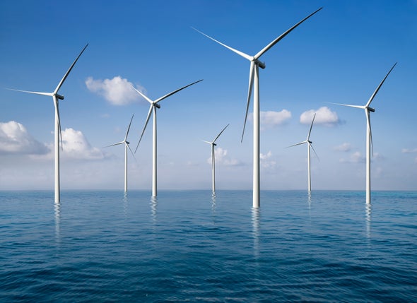 wind turbine at sea